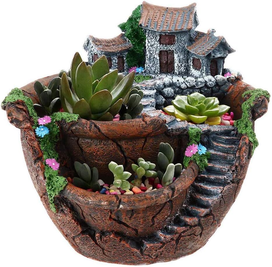 Goldblue Vaso de plantas pequenas flores criativas plantas suculentas suporte