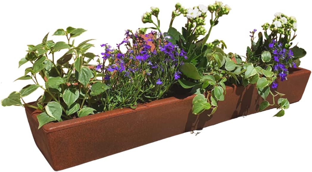 Jardineira Para Plantas 80cm Floreira De Polietileno Marrom 1 Jardineira Para Plantas 80cm Floreira De Polietileno Marrom