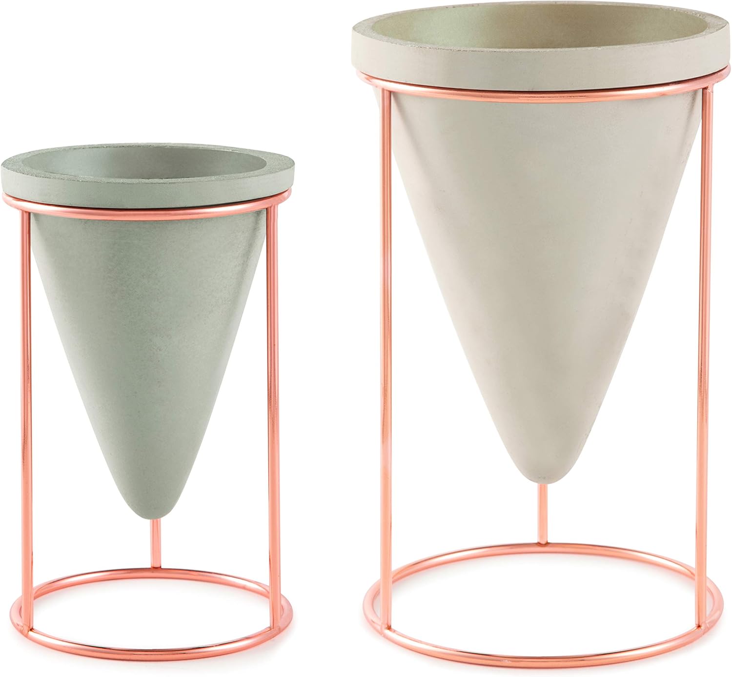 KIT CACHEPOT EM CIM COM SUPORT EM METAL - 2 PCS 1 KIT CACHEPOT EM CIM COM SUPORT EM METAL 2