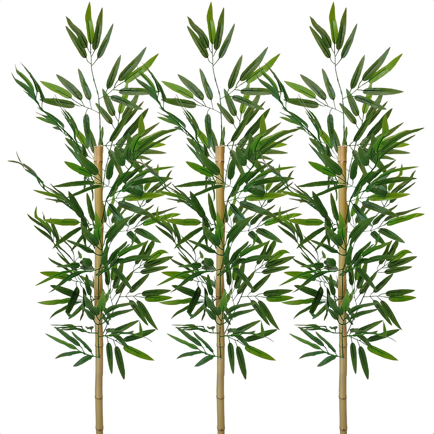 Kit 3 Hastes Bambu Planta Artificial Grande Decoração Sala 1 Kit 3 Hastes Bambu Planta Artificial Grande Decoracao Sala