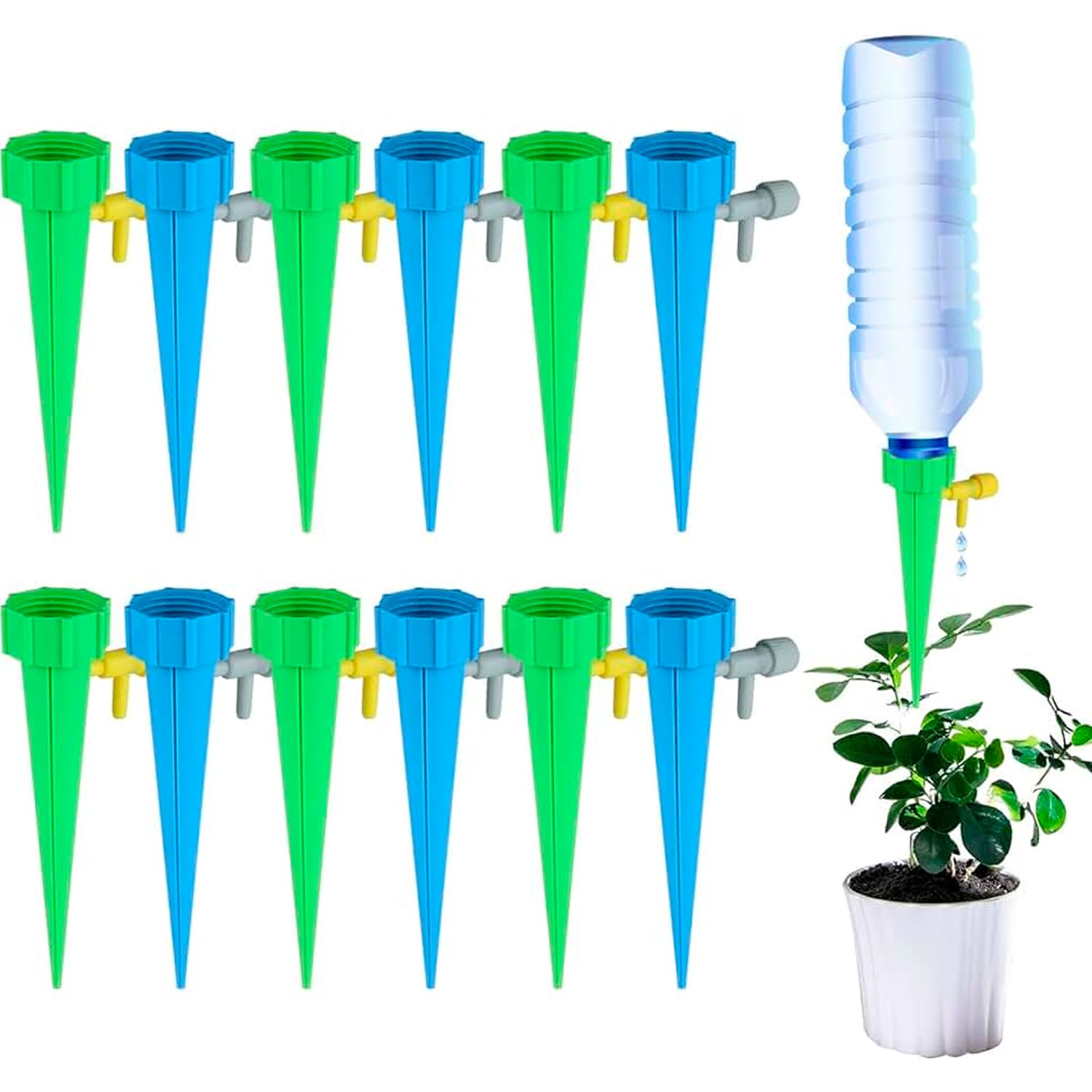 Kit Com 12 Gotejador Irrigador Jardim Garrafa Pet Acoplável 1 Kit Com 12 Gotejador Irrigador Jardim Garrafa Pet Acoplavel