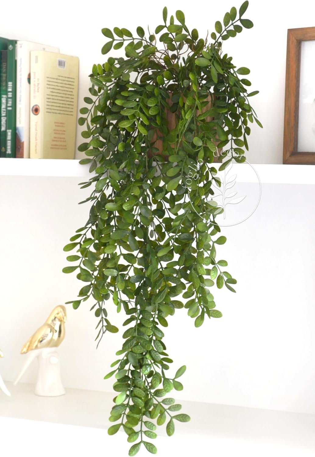 Planta Artificial Realista Toque Natural com Vaso de Madeira Incluso para Decoração de Prateleira 1 Planta Artificial Realista Toque Natural com Vaso de Madeira Incluso