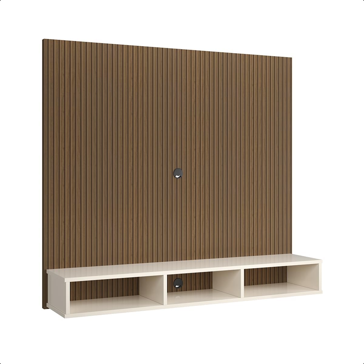 RP online Estante Painel Suspenso com Nicho para TV de 32" 47 50" - Ideal para Sala e Quarto (Off White/Ripado) 1 RP online Estante Painel Suspenso com Nicho para TV de