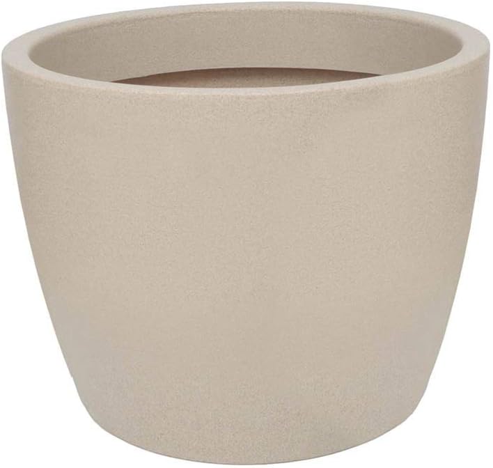 Vasart Malta Vaso de Flores Redondo, Granito Areia, 52x42cm 1 Vasart Malta Vaso de Flores Redondo Granito Areia