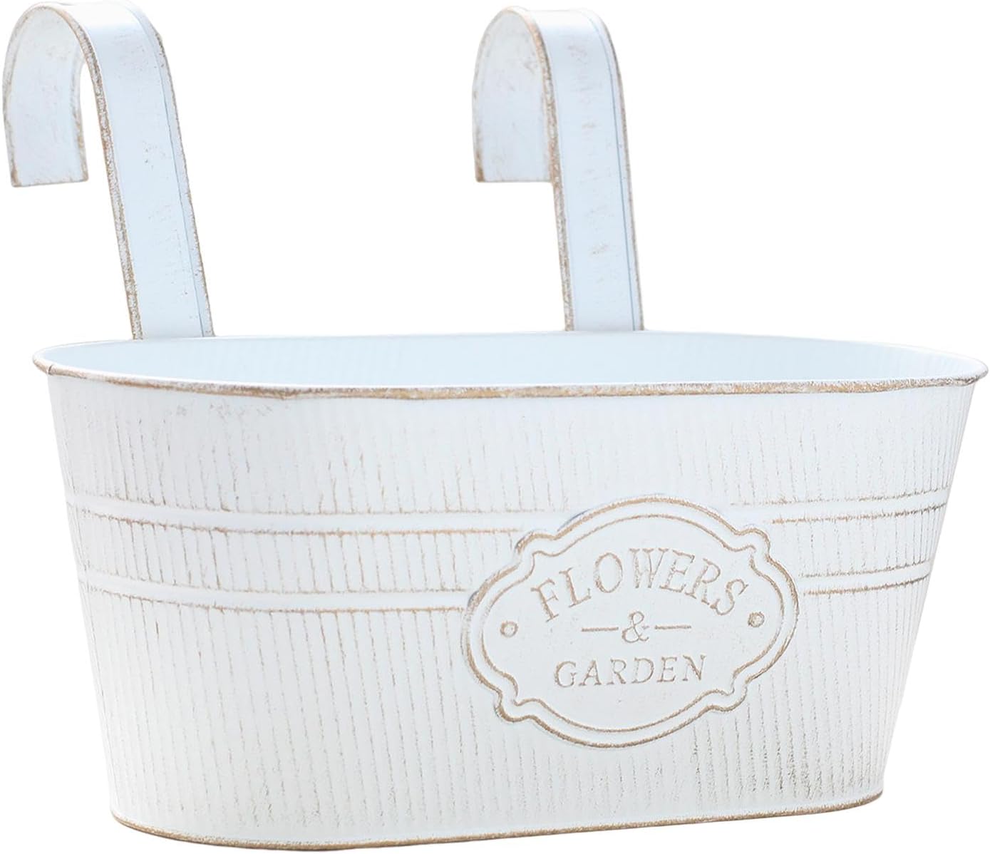 KLKCMS Caixa de plantador de janela, varanda, trilhos, plantador de jardim, balde de suspensão, vaso, cerca, vaso de flores, vaso, cesta de flores para, BRANCO 1 KLKCMS Caixa de plantador de janela varanda trilhos plantador de