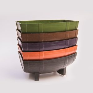Kit 5 Vaso Jardineira Floreira Plástico Barril Plantas (CERAMICA)