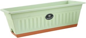 Generic Floreira para janela, plantador de vegetais, plantador de peitoril de janela, 50x19x16cm retangular com furos de drenagem para versátil, Luz Verde