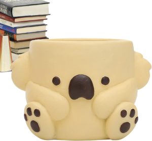 Vaso de planta fofo, plantadores em pé,Floreiras em formato de animal vasos para plantas - Vasos de plantas com varanda à prova de intempéries para orquídeas, babosa, cactos, suculentas
