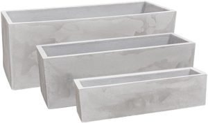 KIT 3 Vasos Para Plantas Jardineira Polietileno Cachepot Floreira Luxo Decoração (Cimento Queimado)