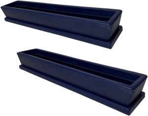 2 Vasos Jardineira de Plantas 80cm e Prato Polietileno (Azul)