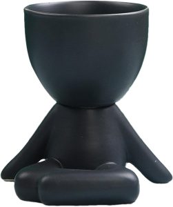 cabeça para plantas interior,Pequenos Vasos Cerâmica para Plantas Interior com Drenagem - Floreiras realistas em forma humana para cozinha, banheiro, quarto, sala Kumprohu