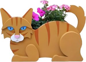 Floreira para gatos - Cat Shaped Animal Cartoon Flower Container,Floreiras jardim com drenagem para decoração jardim em escritório doméstico Baodan