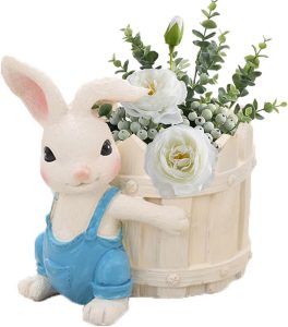 Floreiras para Páscoa,Mini Vasos de Suculentas,Decoração de vaso de flores de coelho suculento de resina multiuso | Suprimentos de plantas em vasos à prova de intempéries para jardim, pátio, Thaely