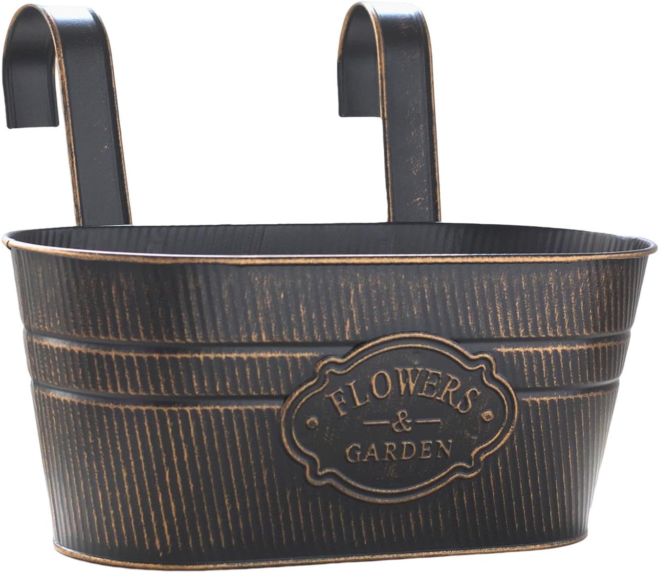 Bothyi Caixa de janela plantador varanda trilhos plantador pendurado balde de legumes cultivo recipiente trilho plantador vaso de flores para janela do pátio, PRETO 1 Bothyi Caixa de janela plantador varanda trilhos plantador pendurado balde