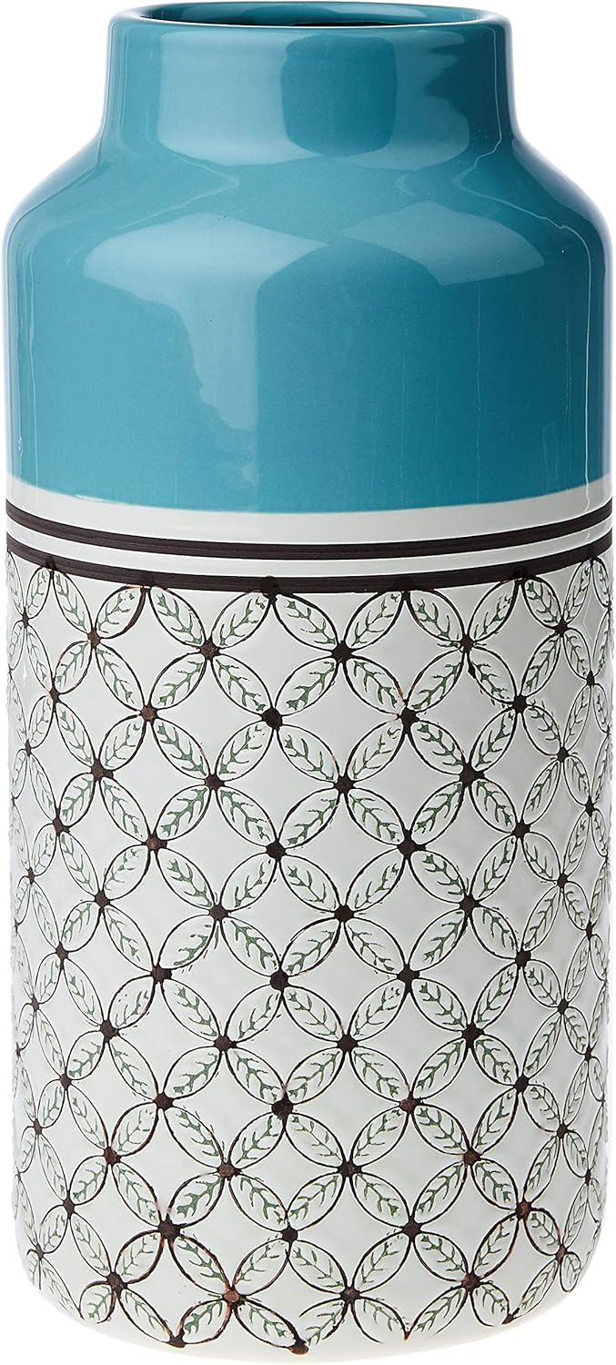 Clemence Vaso 34 * 15cm Ceramica Azul/bran Cn Home & Co Único 1 Clemence Vaso 34 15cm Ceramica Azulbran Cn Home
