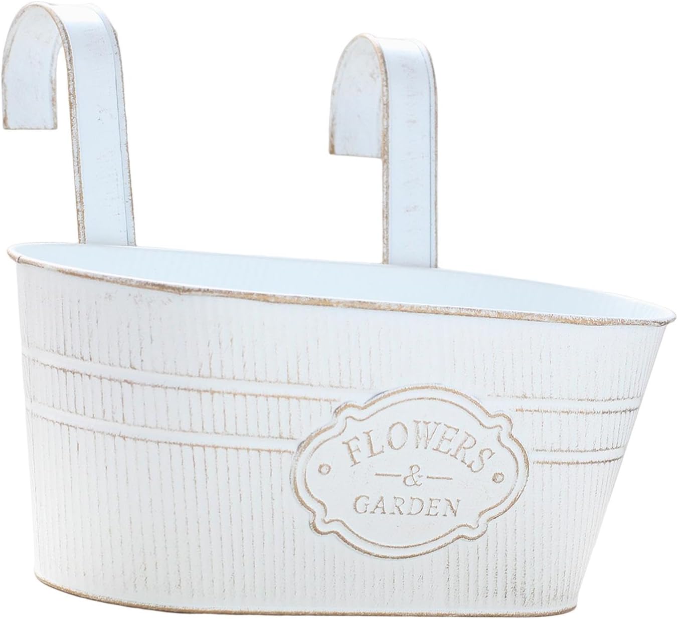 Generic Floreira suspensa para trilhos de varanda, caixa de jardineira para janela Floreira suspensa rústica para parede, recipiente para plantas, cesta para, BRANCO 1 Generic Floreira suspensa para trilhos de varanda caixa de jardineira