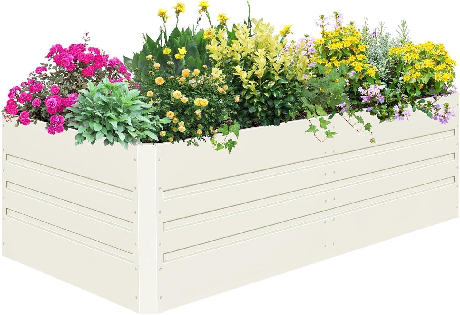SnugNiture Canteiro de jardim elevado galvanizado 1,8 x 7,5 m x 6 m Kit de aço para plantador de metal grande para vegetais, flores, ervas e suculentas 1 SnugNiture Canteiro de jardim elevado galvanizado 18 x 75 m