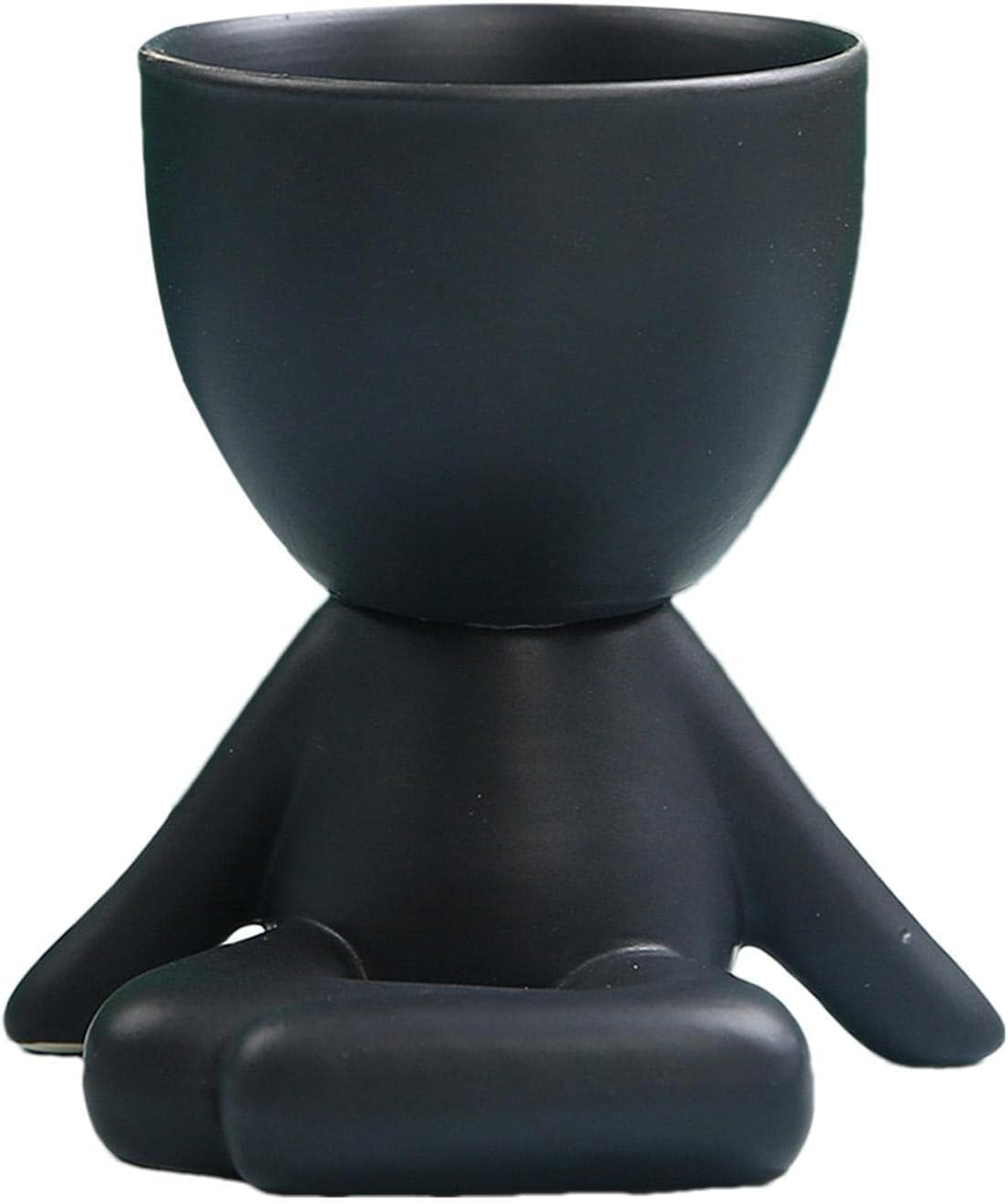cabeça para plantas interior,Pequenos Vasos Cerâmica para Plantas Interior com Drenagem - Floreiras realistas em forma humana para cozinha, banheiro, quarto, sala Kumprohu 1 cabeca para plantas interiorPequenos Vasos Ceramica para Plantas Interior com
