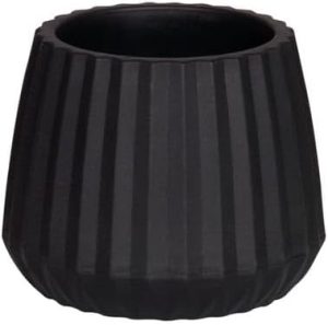 VASO CACHEPOT WAVE 15CM PRETO (12)