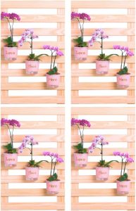 Kit 4 Floreira Treliça Madeira 50x30 Jardim Vertical Horta