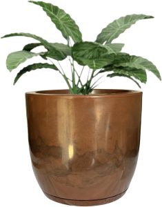 Vaso Grande Cone Liso Polietileno Planta Luxo Jardim Varanda (Marrom Cacau)