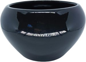 Cachepot Vasinhos Para Arranjo Vaso Centro de Mesa Cerâmica Orquídea Suculentas Tam G (Preto)