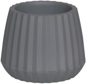 VASO CACHEPOT WAVE 15CM CINZA (12)