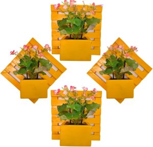 Floreira de parede com cachepot ripado para jardin vertical