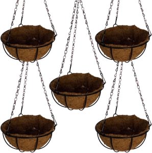 Vaso de Fibra de Coco 20cm de Plantas Suspenso com Corrente (5, 25cm)