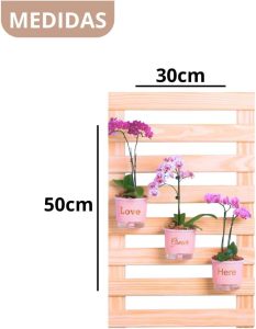 1un Floreira Treliça Madeira 50x30 Jardim Vertical Horta Plantas