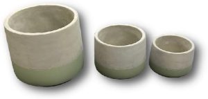 Kit 3 Vasos Cachepot Decorativo Cimento Listra Color Fartex