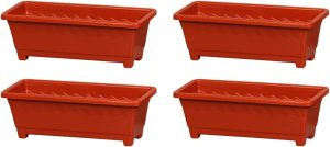 Kit De 4 Vasos Jardineira Floreira Grande Cores 9,5 Litros (Cerâmico)