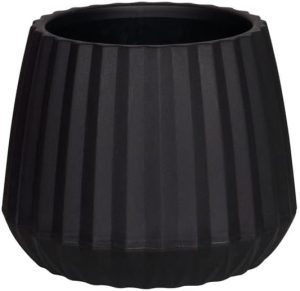 VASO CACHEPOT WAVE 25CM PRETO (12)