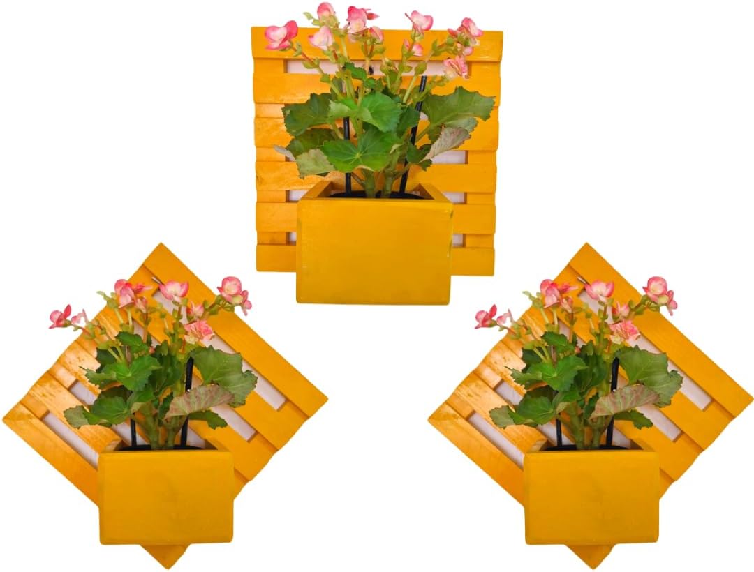 Floreira de parede para jardin vertical ripado de madeira com cachepot 1 Floreira de parede para jardin vertical ripado de madeira com