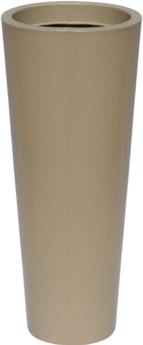 Vaso para plantas grande polietileno moderno liso decorativo (Bege) 1 Vaso para plantas grande polietileno moderno liso decorativo Bege