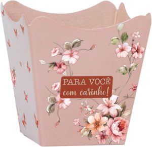 Cachepot, Paper Decorado, Pote 11, Helena, 11cm X 11cm X 9cm, Embalagem com 10 Unidades, Xingó Embalagens