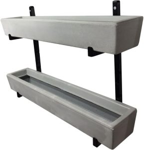 Suporte de Ferro p/ Jardim Vertical com 2 Floreiras 80cm Cor: Cinza