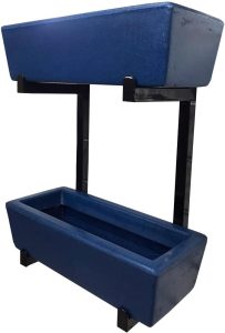 Suporte de Ferro p/ Jardim Vertical com 2 Floreiras 37cm Cor: Azul