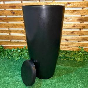 Vaso De Planta Grande Cone Brilhante Luxo Decorativo Gg (preto)