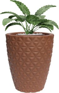 Vaso Grande P/plantas Coluna Diamante Polietileno Jardim (Marrom)