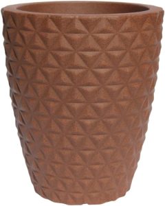 Vaso Polietileno Para Plantas Jardim Coluna Redonda Diamante N2 (Marrom)