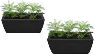 2 Vaso Jardineira em Polietileno 40 Cm Resistente 11 Litros para Plantas Jardim e Decoração (PRETO)