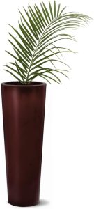 Vaso De Planta Para Flores Coluna Ibiza Marmorizada Jardim (Marrom)