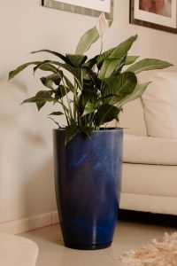 Vaso Grande Polietileno Para Plantas Marmorizado Brilhante Vietnamita N3 (Azul)