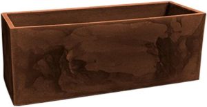 Vaso De Plantas Cachepot Polietileno Floreira 67cm Jardineira Flat Decoração (Aco Corten)
