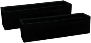 KIT 2 Vasos Para Plantas Jardineira Polietileno Cachepot Floreira 57cm Decoração (Preto Fosco)