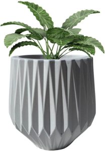 Vasos Para Plantas Modelo Origami de Polietileno Jardim Casa Sala Luxo M (Branco)
