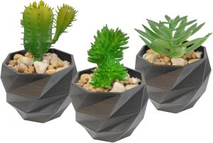 Vasos Cachepot Suculenta Ervas Flor Decora Mesh Mini 3 Unid. (Preto)