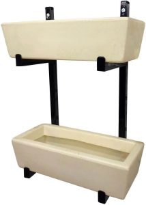 Suporte de Ferro p/ Jardim Vertical com 2 Floreiras 37cm Cor: Bege