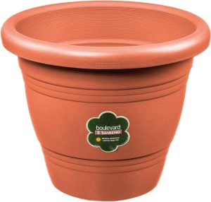 Sanremo - Vaso Redondo Plástico para Jardinagem de 13 cm, Linha Boulevard